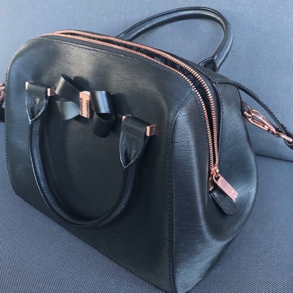 Ted Baker Designer Black Bow Handbag - Picture 2 of 4